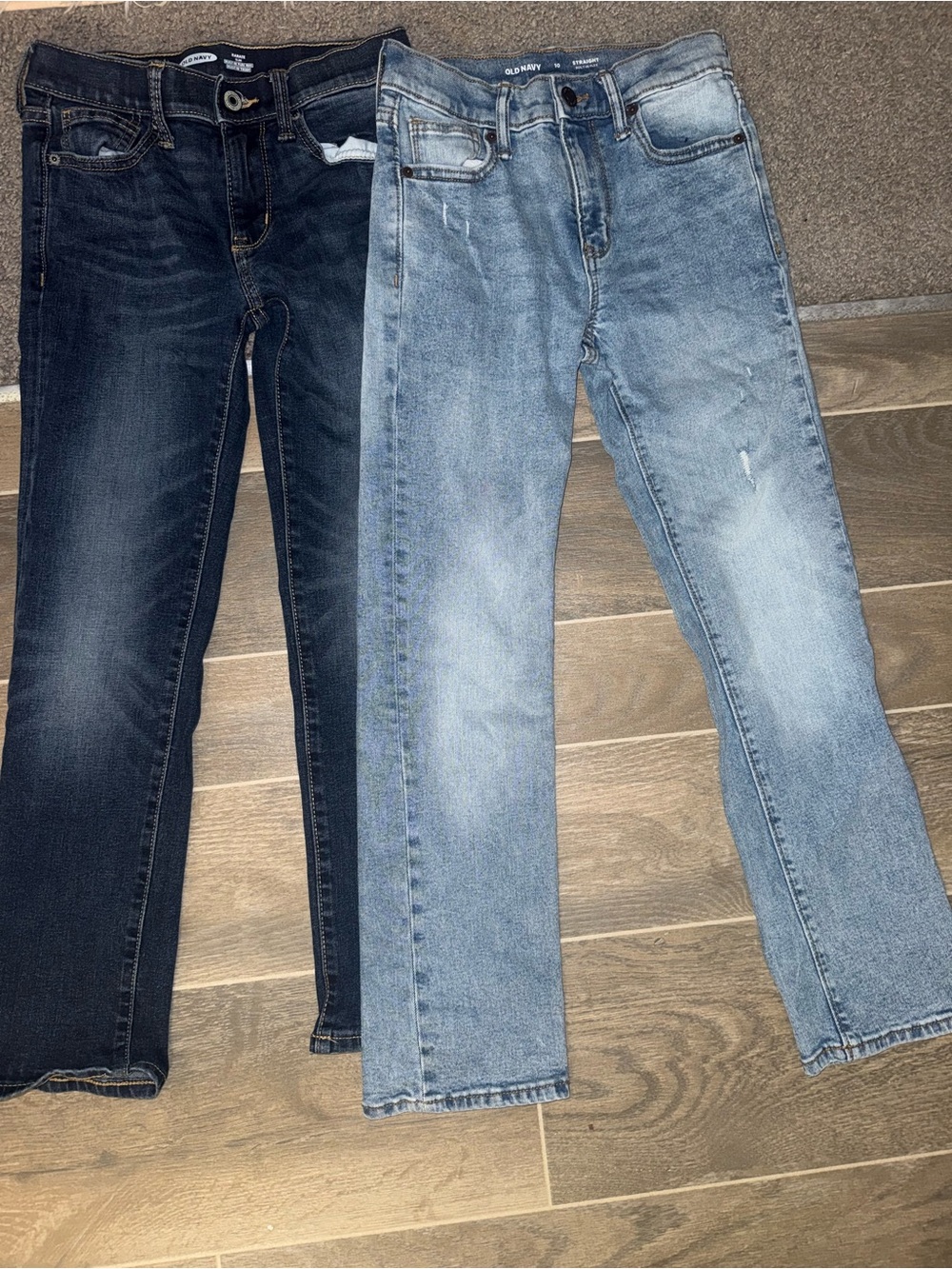 Lot of 2 Old Navy Boys Jeans Size 10 - Karate Slim & Straight Built-In Flex